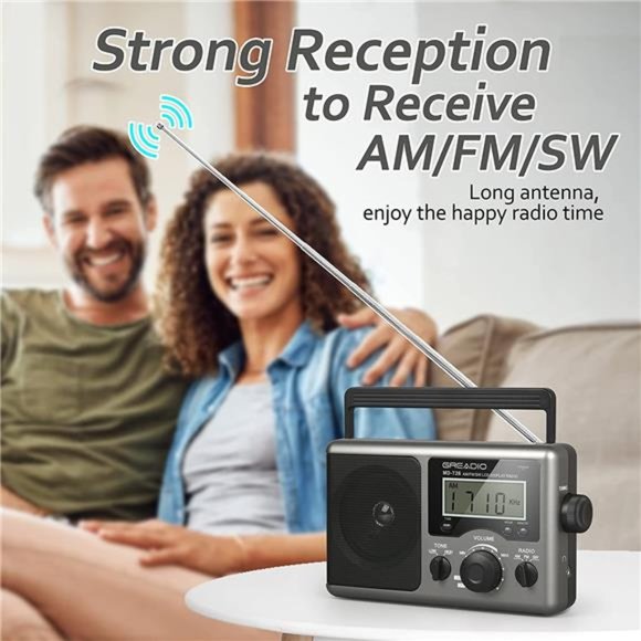 Portable Shortwave Radio,AM FM Transistor Radio with Best Reception,LCD Display - Picture 2 of 6